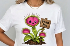 Cute Creepy Carnivorous Plant Clipart PNG, Kawaii Venus Product Image 5