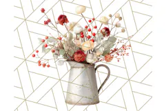 Whimsy Winter Florals Clipart PNG, Christmas Png Clipart Product Image 4