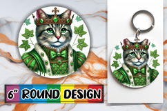 Radiant Car Coaster Circle PNG, Royal Cat Product Image 1