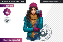Modern Winter Girl Fashion Illustrations PNG Graphics Product Image 1