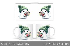 Cute Ghost Mug Design. Halloween Pumpkin Mug Sublimation Product Image 1