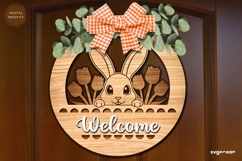 Easter Bunny Door Hanger Laser Cut | Wooden Door Sign Product Image 2