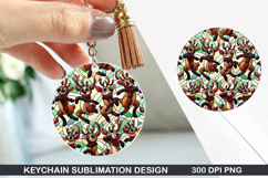 Christmas Dear Keychain Sublimation - Christmas Keychain PNG Product Image 1