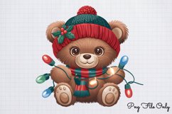 Christmas Teddy Bear Sublimation Clipart PNG Product Image 1