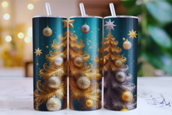 Merry Christmas Tree Tumbler Wrap | Christmas Wrap Product Image 1