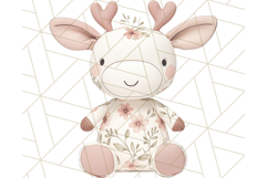Pink Floral Stuffed Animal Clipart PNG, Cute Stuffed Animals Product Image 4