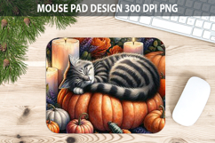 Watercolor Cat Mouse Pad Sublimation - Animal PNG Product Image 1