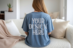Blue jean Comfort Colors C1717 Shirt Mockup, CC 1717 T-shirt Product Image 1