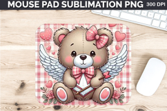 Watercolor Bear Mouse Pad Sublimation - Valentines PNG Product Image 1