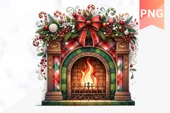 Christmas Fireplace Clipart Bundle - Christmas Sublimation Product Image 4