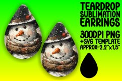 Gorgeous Teardrop Earrings Design Art , Snowman Product Image 1