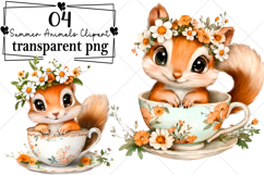 Whimsical Summer Animals Clipart Watercolor PNG Product Image 1
