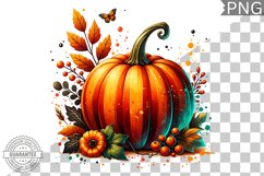 Pumpkin Flowers Sublimation - Clipart PNG Design Product Image 1