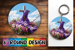 Colorful Spiritual Cross Keychain Design Product Image 1