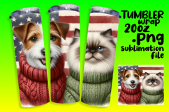 SLEEK 20oz PNG Tumbler Artwork , Dog and cat Product Image 1