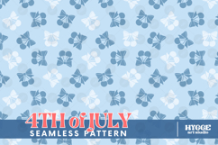 American 4th of July Coquette Cherry Bow Seamless Pattern Product Image 1