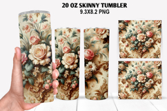 Flower Skinny Tumbler 20oz Wrap Design, Animal Tumbler Wrap Product Image 1