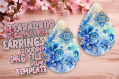 Playful Teardrop Earrings Design for Crafts , Watercolor Pat Product Image 1