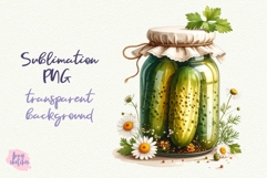 Cute Pickle Jar Sublimation Design Pickles PNG Cottagecore Product Image 1
