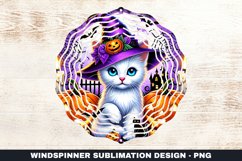 Halloween Cat Wind Spinner Sublimation Design Product Image 1