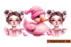 Watercolor Pink Baby Shower Clipart , PNG Product Image 1