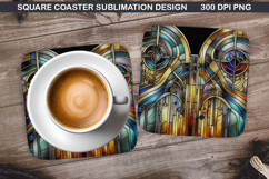 Christmas Coaster Sublimation, Christmas Coaster PNG Design Product Image 1