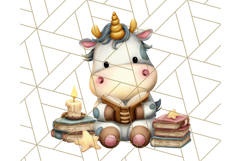 Magical Bookish Unicorn PNG Clipart Reading Books &amp; Stories Product Image 4