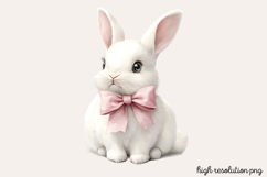 Pastel Pink Easter Watercolor Clipart PNG Product Image 1