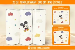 Mouse Seemless Tumbler Wrap Designs, Sublimation Wrap Product Image 1