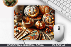 Pumpkins Mouse Pad, Halloween Mouse Pad PNG Design Product Image 1