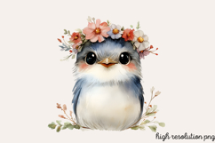 Boho Dusty Blue Easter Clipart PNG Product Image 1