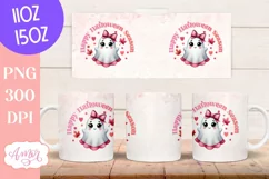 Happy Halloween mug wrap sublimation PNG, Pink Halloween mug Product Image 3