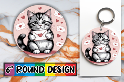 Enchanted Circle Keychain PNG, Cat Valentin's Day Product Image 1