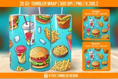 Fast Food Tumbler Wrap Designs, Sublimation Wrap Product Image 1