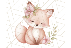 Pastel Pink Easter Bunny Egg and Flowers Clipart PNG Product Image 2