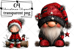 Cute Santa Claus Christmas Clipart Watercolor PNG Product Image 1
