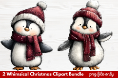 2 Whimsical Christmas Clipart | Cute Festive Holiday PNG Product Image 1