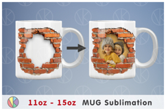 3 Photo Frame Patterns. 3D Hole in Wall - 11oz-15oz Mug. Product Image 7