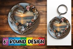Timber Tranquility: Heart Frame Sublimation PNG Product Image 1