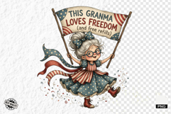Whimsical Patriotic Grandma Clipart Product Image 1