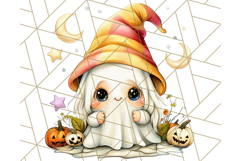 Spooky Cute Halloween Gnome PNG Clipart, Witch Ghost Bat Product Image 4