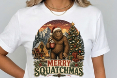 Bigfoot Christmas Clipart Bundle, Sasquatch Christmas PNG Product Image 8