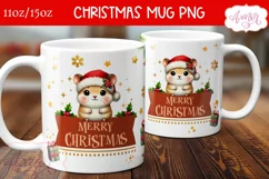 Merry Christmas mug wrap PNG, Hamster lover mug template Product Image 2
