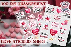 Love sticker Hearts Stickers Sheet St. Valentine&#039;s Heart PNG Product Image 1
