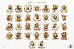 Summer Whimsical Bees PNG Clipart Product Image 4