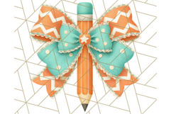 Chubby Pencil With Bows PNG Clipart, Cute School Supply Png Product Image 4