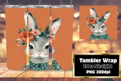 Enchanting Bunny and Colorful Flowers Tumbler Wrap Product Image 1