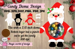 Santa Claus candy dome ornament svg, sweet holder design svg Product Image 6