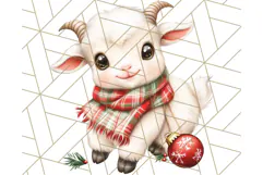 Vintage Christmas Clipart PNG, Cute Animals Holiday Elements Product Image 4