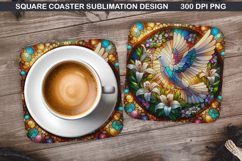 Dove Coaster Sublimation, Easter Coaster PNG Design Product Image 1